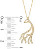 0.10 CT. T.W. Diamond Giraffe Pendant in 10K Gold - 17"