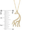 Thumbnail Image 1 of 0.10 CT. T.W. Diamond Giraffe Pendant in 10K Gold - 17"