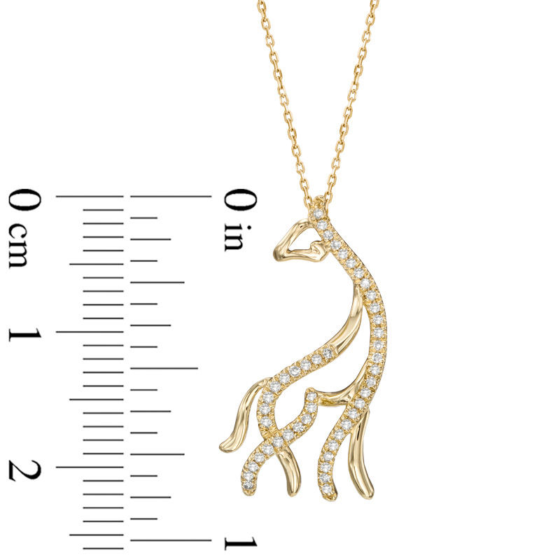 0.10 CT. T.W. Diamond Giraffe Pendant in 10K Gold - 17"