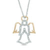 Thumbnail Image 1 of Diamond Accent Angel Pendant in Sterling Silver and 14K Gold