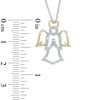 Thumbnail Image 2 of Diamond Accent Angel Pendant in Sterling Silver and 14K Gold