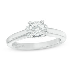 Vera Wang Love Collection 0.58 CT. T.W. Diamond Solitaire Collar Engagement Ring in 14K White Gold