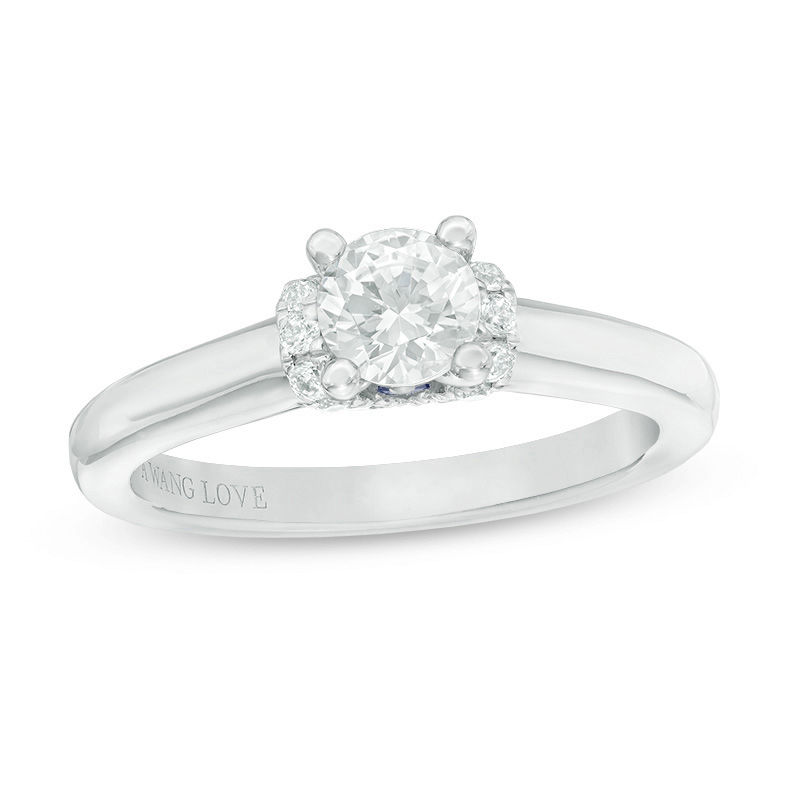 Vera Wang Love Collection 0.58 CT. T.W. Diamond Solitaire Collar Engagement Ring in 14K White Gold|Peoples Jewellers