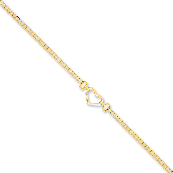 Heart Anklet in 14K Gold - 9.0"