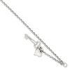 Thumbnail Image 1 of Heart Key Dangle Adjustable Anklet in 14K White Gold - 10"