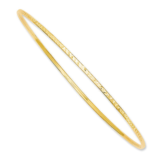 1.5mm Diamond-Cut Slip-On Bangle in 14K Gold