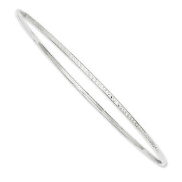 1.5mm Diamond-Cut Slip-On Bangle in 14K White Gold - 8.0"