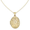 Thumbnail Image 0 of Oval Scroll Floral Locket in 14K Gold