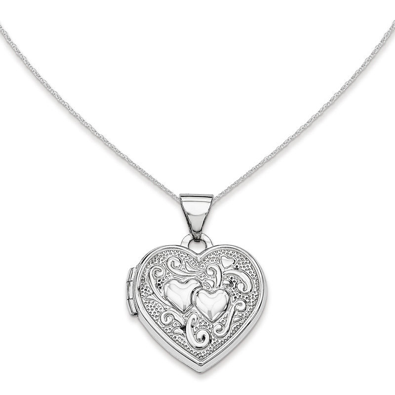 Heart Locket in 14K White Gold