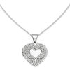 Thumbnail Image 1 of Scroll Frame Heart Locket in 14K White Gold