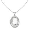 Thumbnail Image 1 of Oval Floral Locket in 14K White Gold