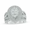 Thumbnail Image 0 of 2.00 CT. T.W. Composite Diamond Pear-Shaped Frame Engagement Ring in 14K White Gold