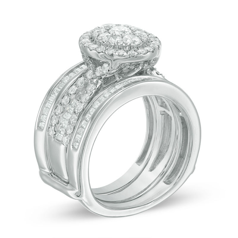 Main Image 2 of 2.00 CT. T.W. Diamond Frame Bridal Set in 14K White Gold