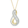 Thumbnail Image 0 of 0.33 CT. T.W. Diamond Double Infinity Pendant in 10K Gold