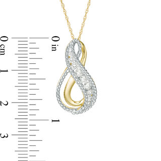 0.33 CT. T.W. Diamond Double Infinity Pendant in 10K Gold