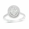 Thumbnail Image 0 of 1.00 CT. T.W. Composite Diamond Oval Frame Engagement Ring in 14K White Gold