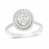 Thumbnail Image 1 of 1.00 CT. T.W. Composite Diamond Oval Frame Engagement Ring in 14K White Gold