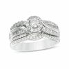 Thumbnail Image 1 of 0.75 CT. T.W. Diamond Crossover Frame Bridal Set in 14K White Gold