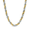 Men's Rope Chain Necklace and Bracelet Set in Stainless Steel and Yellow IP