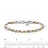 Men's Rope Chain Necklace and Bracelet Set in Stainless Steel and Yellow IP