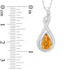 Thumbnail Image 1 of Pear-Shaped Citrine and Diamond Accent Twist Pendant in Sterling Silver