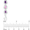 Thumbnail Image 2 of Amethyst, Lab-Created Pink Sapphire and 0.15 CT. T.W. Diamond Link Bracelet in Sterling Silver - 7.5"