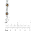 Thumbnail Image 2 of Oval Smoky Quartz and 0.15 CT. T.W. Diamond Frame Twist Station Bracelet in Sterling Silver - 7.5"