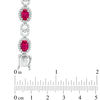 Thumbnail Image 2 of Oval Lab-Created Ruby and White Sapphire Bracelet in Sterling Silver - 7.25&quot;