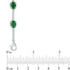 Thumbnail Image 1 of Oval Lab-Created Emerald and 0.23 CT. T.W. Diamond Station Bracelet in Sterling Silver - 7.5"
