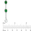 Oval Lab-Created Emerald and 0.23 CT. T.W. Diamond Station Bracelet in Sterling Silver - 7.5"