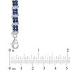 Thumbnail Image 1 of Lab-Created Blue Sapphire and Diamond Accent Bracelet in Sterling Silver - 7.5"