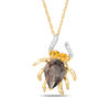 Thumbnail Image 0 of Pear-Shaped Smoky Quartz, Citrine, and Diamond Accent Spider Pendant in 10K Gold