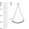 Thumbnail Image 1 of Lab-Created Blue Sapphire and Diamond Accent Pendulum Drop Earrings in Sterling Silver