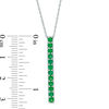 Lab-Created Emerald Linear Pendant in Sterling Silver