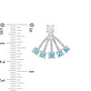Thumbnail Image 1 of 3.8mm Blue Topaz and Lab-Created White Sapphire Stud Earrings and Fan Drop Jackets in Sterling Silver