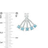 Thumbnail Image 2 of 3.8mm Blue Topaz and Lab-Created White Sapphire Stud Earrings and Fan Drop Jackets in Sterling Silver