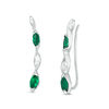 Thumbnail Image 0 of Marquise Lab-Created Emerald Twist Crawler Earrings in Sterling Silver
