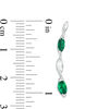 Thumbnail Image 3 of Marquise Lab-Created Emerald Twist Crawler Earrings in Sterling Silver