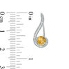 Thumbnail Image 2 of 5.0mm Citrine and Diamond Accent Swirl Crawler Earrings in Sterling Silver