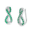 Thumbnail Image 0 of Lab-Created Emerald Infinity Crawler Earrings in Sterling Silver