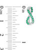 Thumbnail Image 2 of Lab-Created Emerald Infinity Crawler Earrings in Sterling Silver