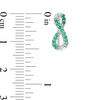Thumbnail Image 3 of Lab-Created Emerald Infinity Crawler Earrings in Sterling Silver