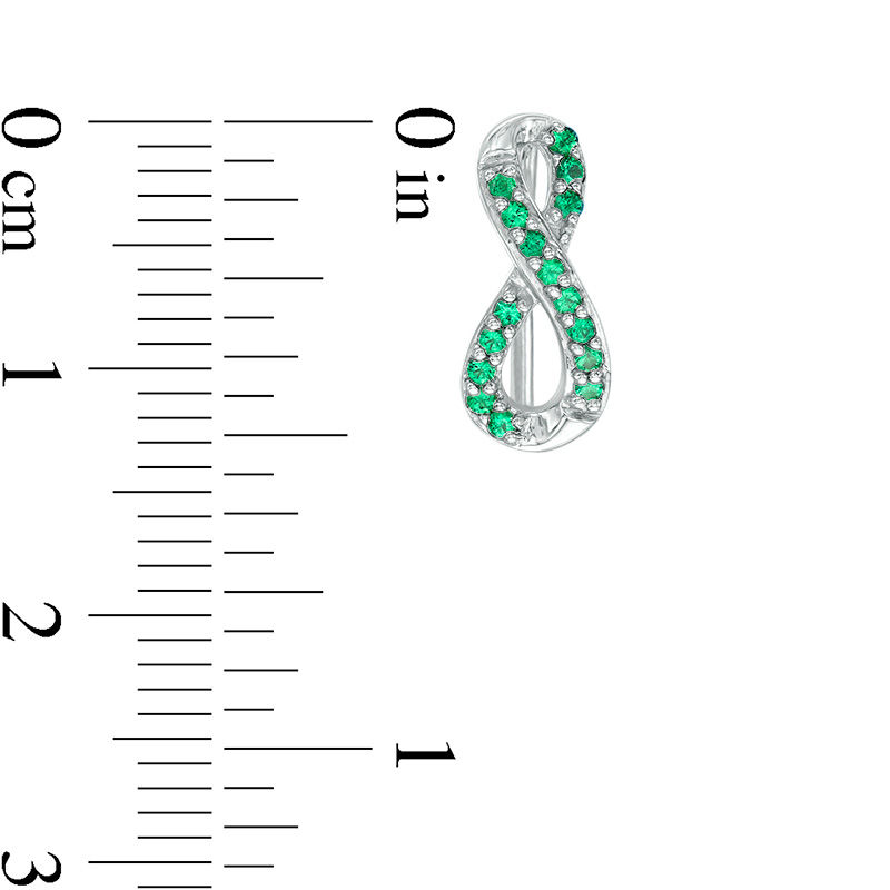 Lab-Created Emerald Infinity Crawler Earrings in Sterling Silver