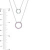 Thumbnail Image 1 of Lab-Created Pink Sapphire Circle Double Strand Necklace in Sterling Silver - 20"