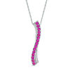 Thumbnail Image 1 of Lab-Created Ruby and Diamond Accent &quot;S&quot; Pendant in Sterling Silver