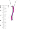 Lab-Created Ruby and Diamond Accent "S" Pendant in Sterling Silver