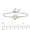 Citrine Paw Print Bolo Bracelet in Sterling Silver - 9.5"