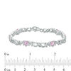 5.0mm Heart-Shaped Lab-Created Pink Sapphire "MOM" Infinity Bracelet in Sterling Silver - 7.5"