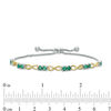 Thumbnail Image 1 of Lab-Created Emerald Infinity Station Bolo Bracelet in Sterling Silver and 10K Gold - 9.5"