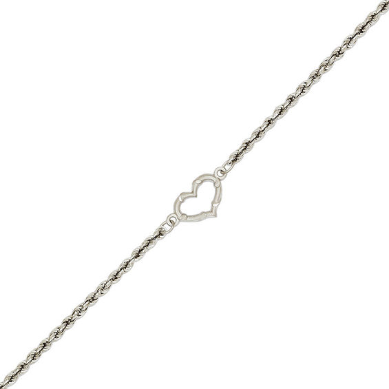 Diamond-Cut Heart Anklet in 14K Gold